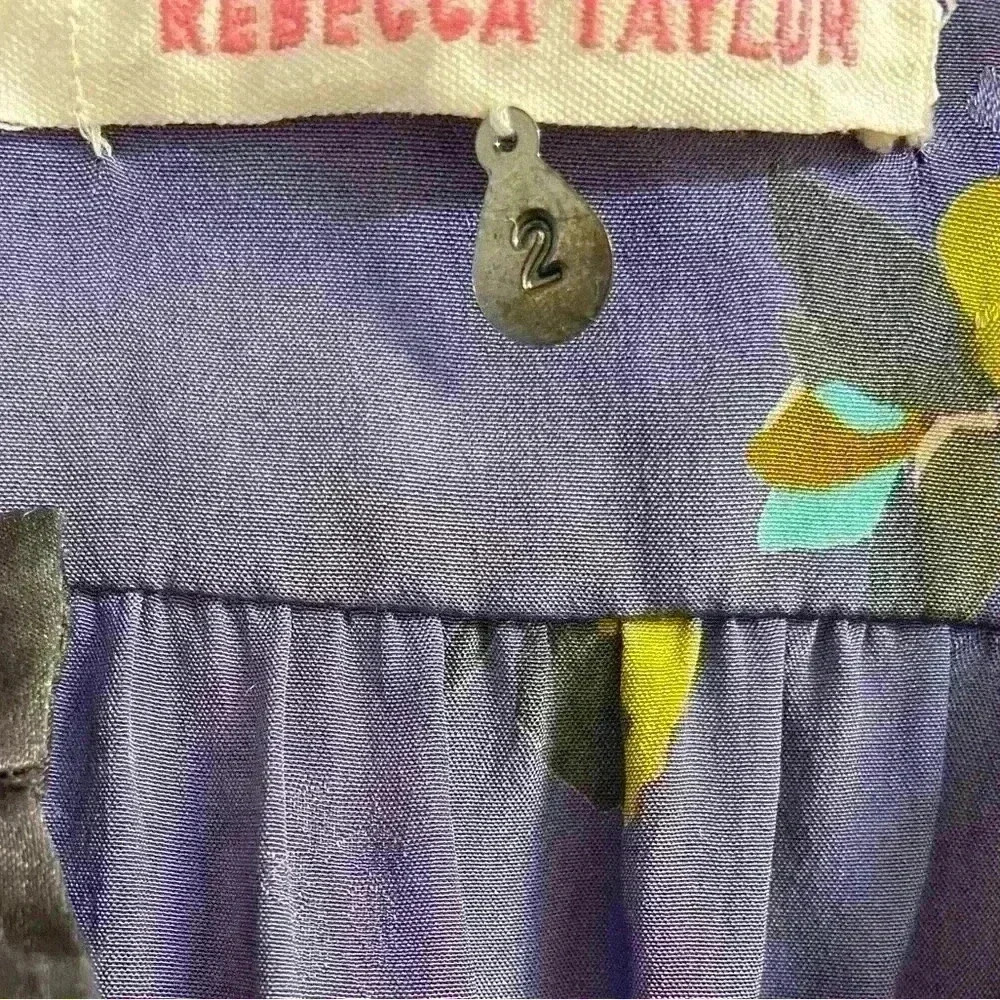 Rebecca Taylor 100% silk 1/4 button up pop over blouse. A bit oversized Sz 2 - Picture 4 of 7